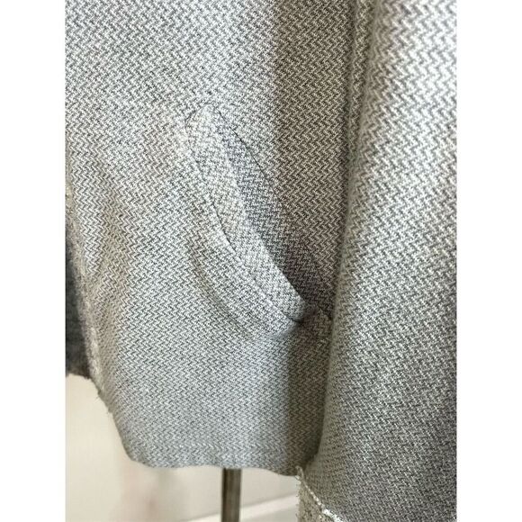 Anthropologie Women's Gray Faux Fur Trim Cardigan Sweater S Cottagecore Fall - Picture 7 of 14